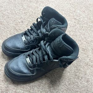 Nike high top Air Force ones used  6.5 kids Torn straps still looks ok